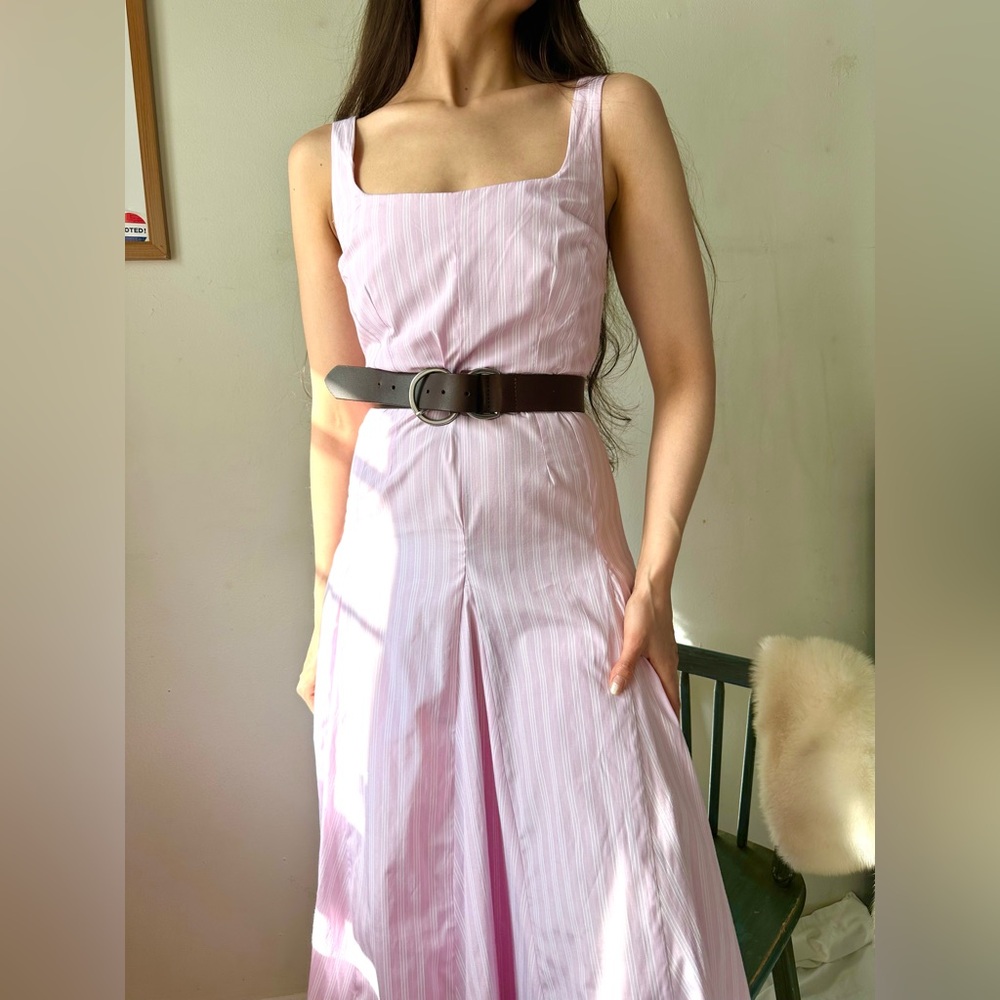 ASOS design pink and white stripe sleeveless maxi dress 
size 4 small